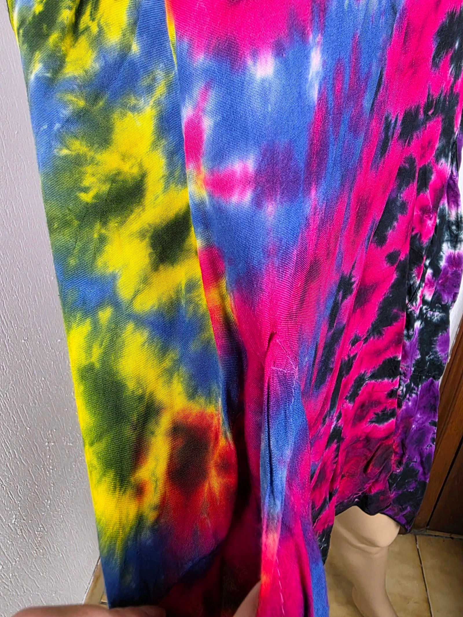 Boho fairy vintage Y2K tie-dye asymmetrical dress one size – photo 6